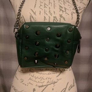 Ladies Small Green Metal Studded Purse